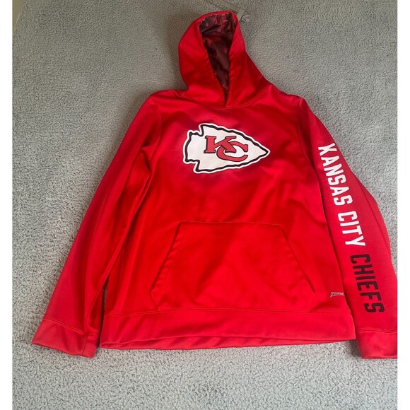 Kanas City Chiefs Sweatshirt Mens L Red NFL Team Apparel Hoodie Pullover Sweater